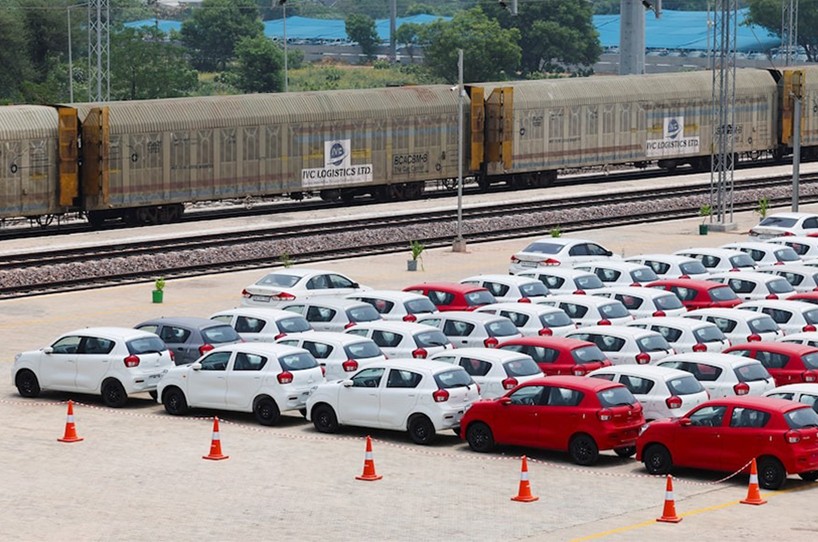 Maruti Suzuki Celerio cars are parked beside an in-plant railway siding at Maruti Suzuki's plant in Manesar, Haryana, India on June 17, 2025 — Reuters/File